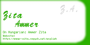 zita ammer business card